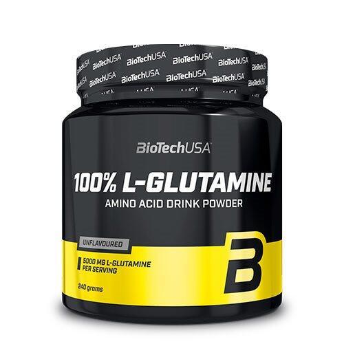 100% L-Glutamin fra Biotech - 240 gram til træning